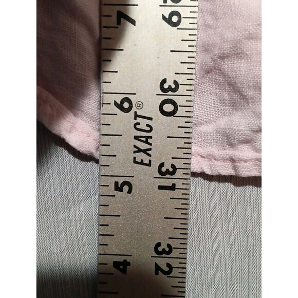 Faherty Shirt Men's Size XXL Pink 100% Linen Short Sleeve - Picture 5 of 7